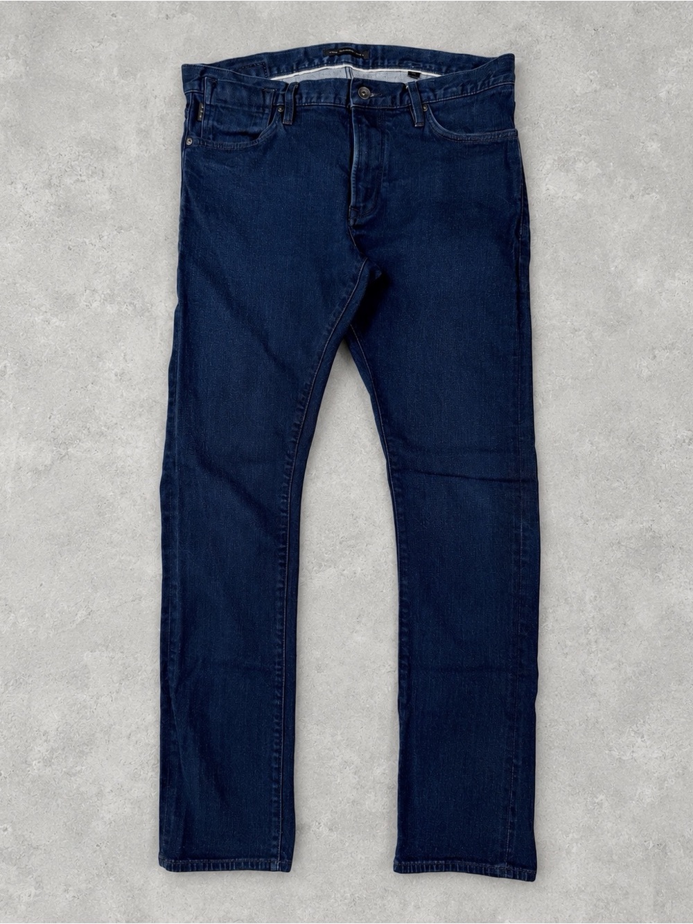 John Varvatos Men Dark Wash Bowery Slim Straight Jeans US34 Classic Moto Luxury